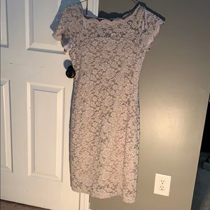 Knee length silver dress